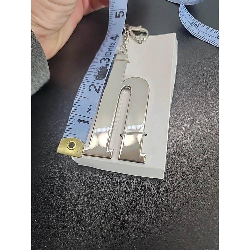 New-Letter H Keychain Silver‎ Tone Metal Ganz Initial Key Ring Purse Fob
